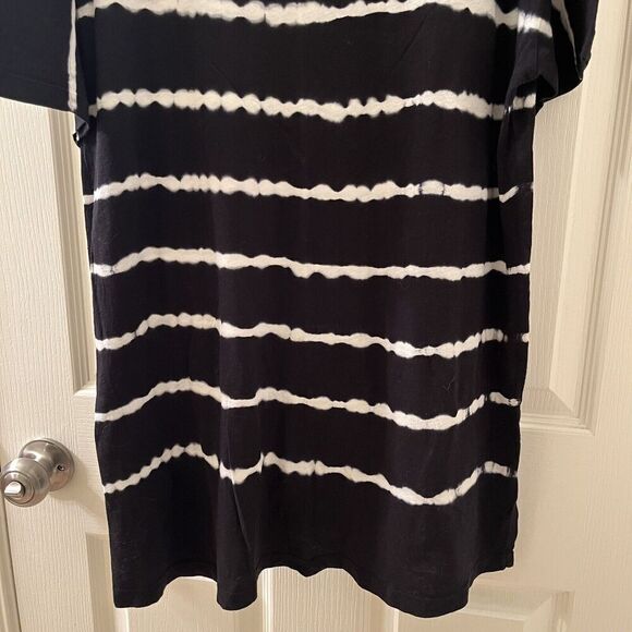 AllSaints Tystripe Cori Tee Black & White Stripe Tie-Dye Oversized T-Shirt XS/S - Picture 12 of 12